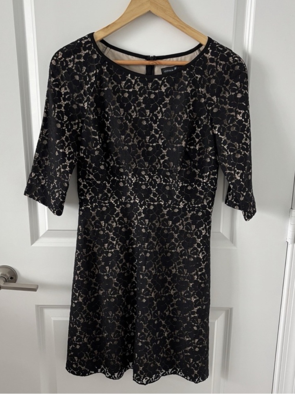 Guess by Marciano | Black and Nude Lace 3/4 Sleeve Dress Size 6